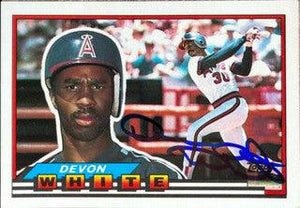 Devon White Signed 1989 Topps Big Baseball Card - California Angels - PastPros