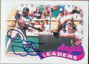 Devon White Signed 1989 Topps Leaders Baseball Card - California Angels - PastPros