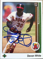 Devon White Signed 1989 Upper Deck Baseball Card - California Angels - PastPros