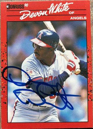Devon White Signed 1990 Donruss Baseball Card - California Angels - PastPros