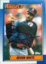 Devon White Signed 1990 Topps Baseball Card - California Angels - PastPros