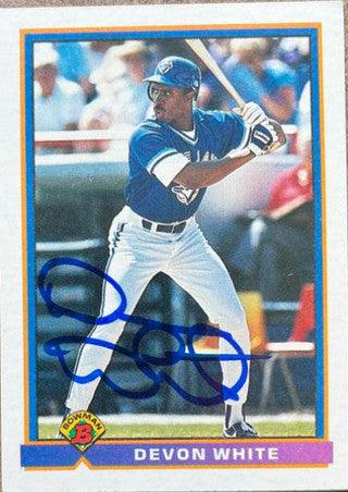 Devon White Signed 1991 Bowman Baseball Card - Toronto Blue Jays - PastPros