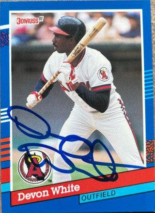 Devon White Signed 1991 Donruss Baseball Card - California Angels - PastPros
