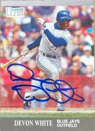 Devon White Signed 1991 Fleer Ultra Update Baseball Card - Toronto Blue Jays