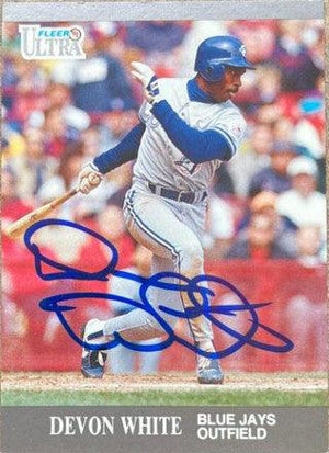 Devon White Signed 1991 Fleer Ultra Update Baseball Card - Toronto Blue Jays - PastPros