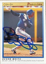 Devon White Signed 1991 O-Pee-Chee Premier Baseball Card - Toronto Blue Jays