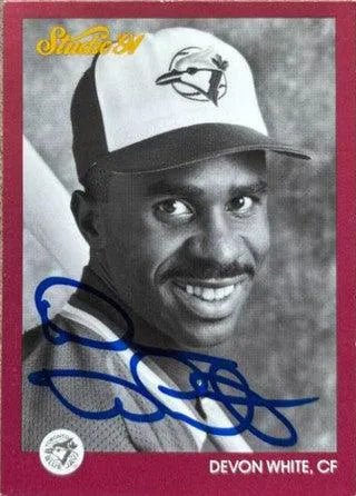 Devon White Signed 1991 Studio Baseball Card - Toronto Blue Jays