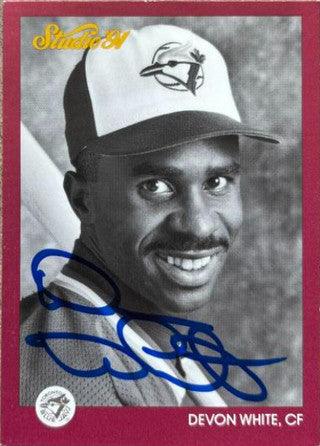 Devon White Signed 1991 Studio Baseball Card - Toronto Blue Jays - PastPros
