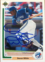 Devon White Signed 1991 Upper Deck Baseball Card - Toronto Blue Jays