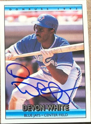 Devon White Signed 1992 Donruss Baseball Card - Toronto Blue Jays