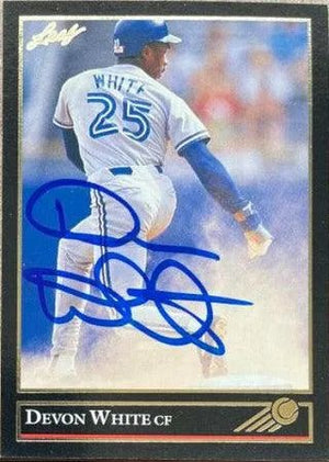 Devon White Signed 1992 Leaf Black Gold Baseball Card - Toronto Blue Jays
