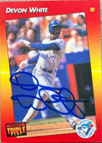 Devon White Signed 1992 Triple Play Baseball Card - Toronto Blue Jays - PastPros