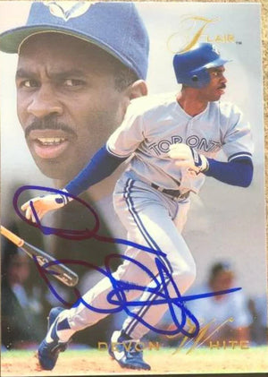 Devon White Signed 1993 Flair Baseball Card - Toronto Blue Jays