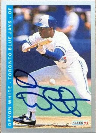 Devon White Signed 1993 Fleer Baseball Card - Toronto Blue Jays