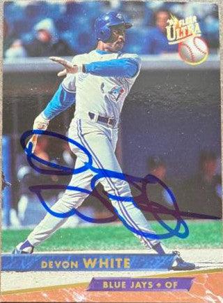 Devon White Signed 1993 Fleer Ultra Baseball Card - Toronto Blue Jays - PastPros