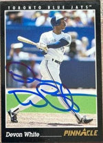 Devon White Signed 1993 Pinnacle Baseball Card - Toronto Blue Jays