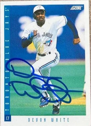 Devon White Signed 1993 Score Baseball Card - Toronto Blue Jays