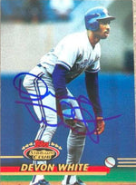 Devon White Signed 1993 Stadium Club Baseball Card - Toronto Blue Jays