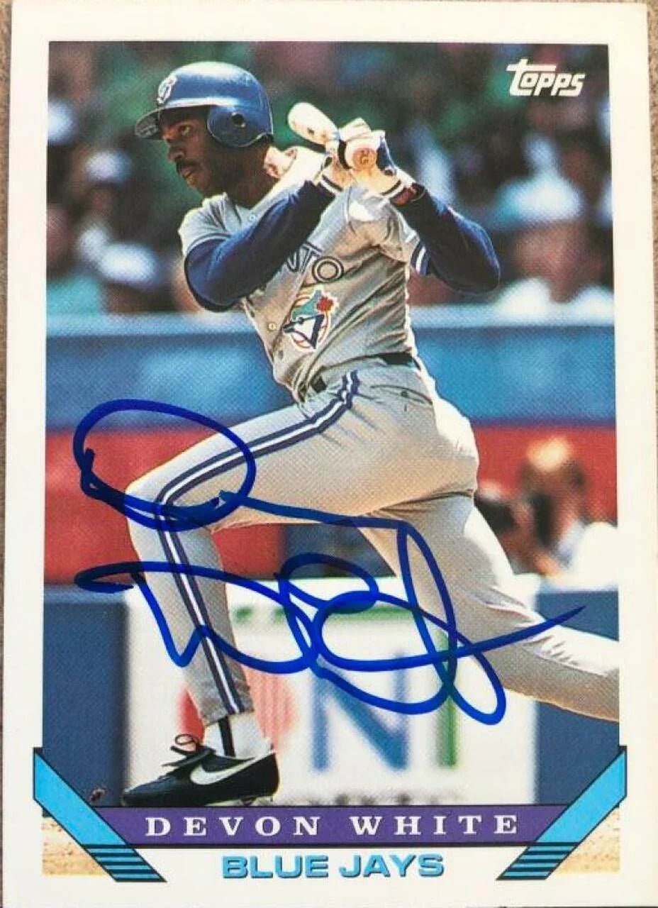 Devon White Signed 1993 Topps Baseball Card - Toronto Blue Jays