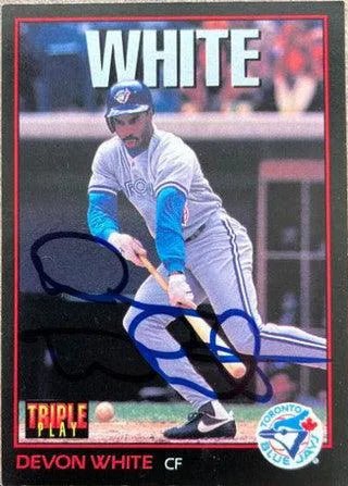 Devon White Signed 1993 Triple Play Baseball Card - Toronto Blue Jays