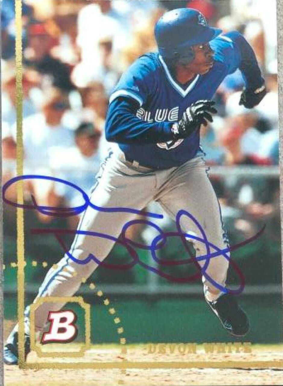 Devon White Signed 1994 Bowman Baseball Card - Toronto Blue Jays - PastPros