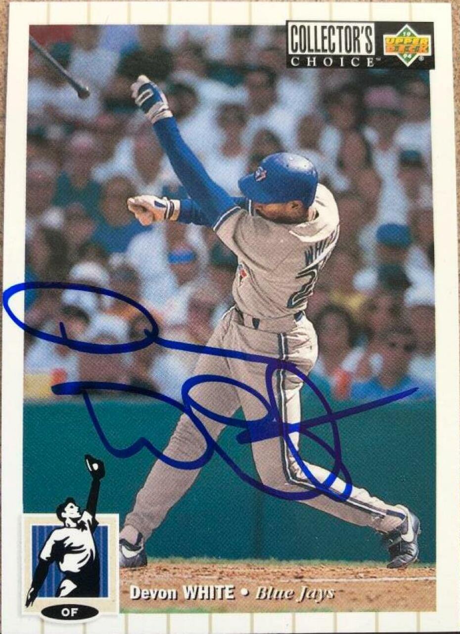 Devon White Signed 1994 Collector's Choice Baseball Card - Toronto Blue Jays - PastPros
