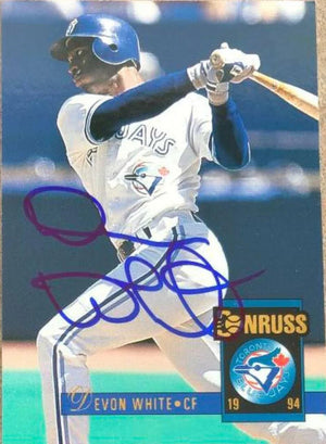 Devon White Signed 1994 Donruss Baseball Card - Toronto Blue Jays