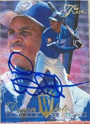 Devon White Signed 1994 Flair Baseball Card - Toronto Blue Jays