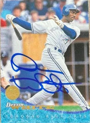 Devon White Signed 1994 Leaf Baseball Card - Toronto Blue Jays