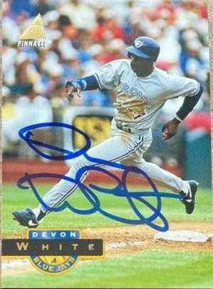 Devon White Signed 1994 Pinnacle Baseball Card - Toronto Blue Jays