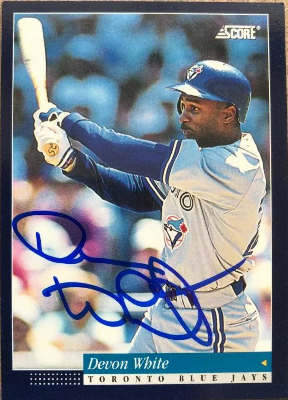 Devon White Signed 1994 Score Baseball Card - Toronto Blue Jays