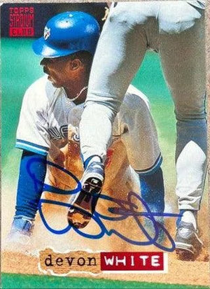 Devon White Signed 1994 Stadium Club Baseball Card - Toronto Blue Jays