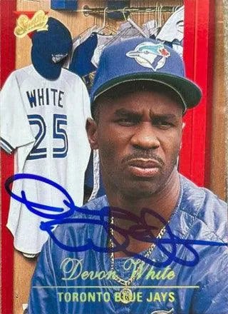Devon White Signed 1994 Studio Baseball Card - Toronto Blue Jays