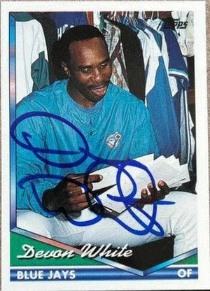 Devon White Signed 1994 Topps Baseball Card - Toronto Blue Jays