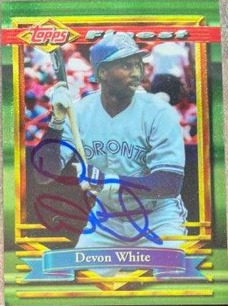 Devon White Signed 1994 Topps Finest Baseball Card - Toronto Blue Jays - PastPros