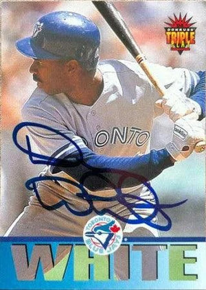 Devon White Signed 1994 Triple Play Baseball Card - Toronto Blue Jays