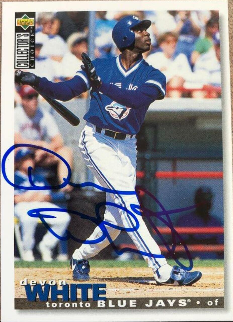 Devon White Signed 1995 Collector's Choice Baseball Card - Toronto Blue Jays - PastPros
