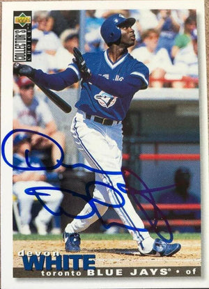 Devon White Signed 1995 Collector's Choice Baseball Card - Toronto Blue Jays