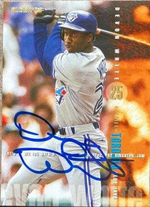 Devon White Signed 1995 Fleer Baseball Card - Toronto Blue Jays