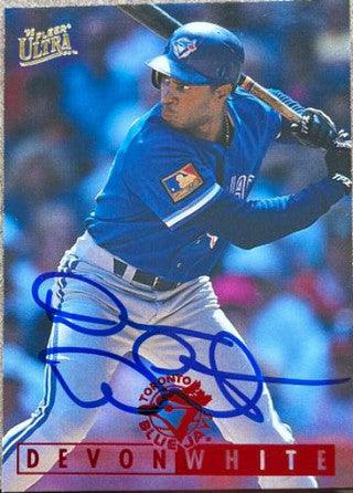 Devon White Signed 1995 Fleer Ultra Baseball Card - Toronto Blue Jays - PastPros