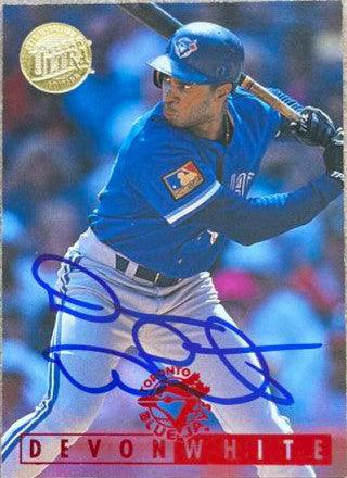 Devon White Signed 1995 Fleer Ultra Gold Medallion Baseball Card - Toronto Blue Jays - PastPros