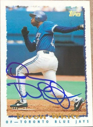 Devon White Signed 1995 Topps Baseball Card - Toronto Blue Jays