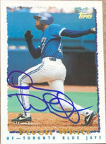 Devon White Signed 1995 Topps Baseball Card - Toronto Blue Jays - PastPros