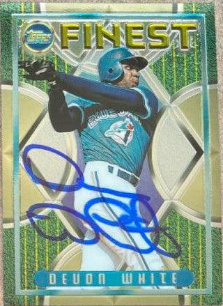 Devon White Signed 1995 Topps Finest Baseball Card - Toronto Blue Jays - PastPros