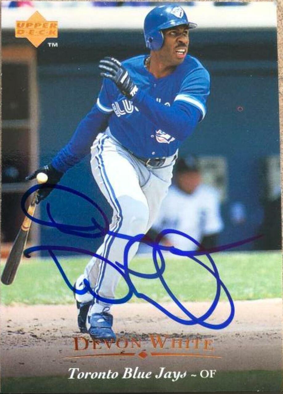 Devon White Signed 1995 Upper Deck Baseball Card - Toronto Blue Jays - PastPros