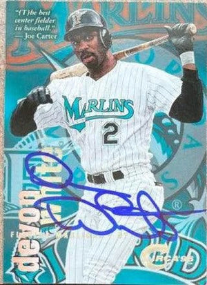 Devon White Signed 1996 Circa Baseball Card - Florida Marlins