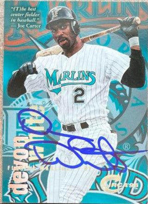 Devon White Signed 1996 Circa Baseball Card - Florida Marlins - PastPros