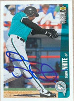 Devon White Signed 1996 Collector's Choice Baseball Card - Florida Marlins - PastPros