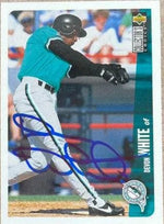 Devon White Signed 1996 Collector's Choice Baseball Card - Florida Marlins