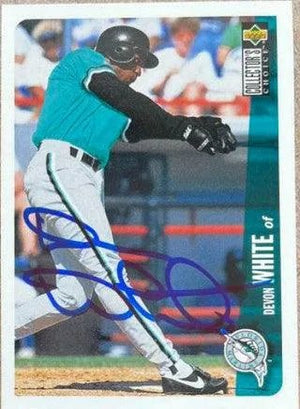 Devon White Signed 1996 Collector's Choice Baseball Card - Florida Marlins